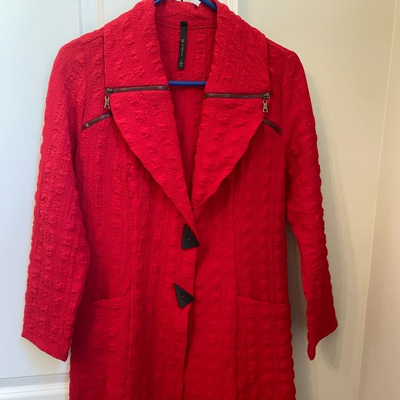 Connie Jackets & Coats Connie K Red Dress Jacket In Size L Poshmark